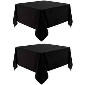 Utopia Kitchen 2 Pack Rectangle Table Cloth [54x78 Inches, Black] Stain and Wrinkle Resistant Tablecloth Washable Polyester Cover for Dining, Buffet Parties, Picnic and Weddings