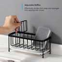 Kavciva Sink Caddy Sponge Holder,304 Stainless Steel Dish Brush Holder,Kitchen Countertop Sink Rack,Dish Soap Holder,Dishwashing Tool Drying Tray with Adjustable Partitions,Essential Kitchen Shelves (Upgraded,Black)