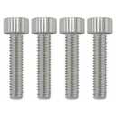 M6x25 Titanium Bolts (4PC) - Lightweight Design | Ideal for Humid/Salty Environments | Socket Head Hex Key No Washer | MTB/Motorcycle Bolts | Natural Color