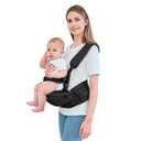 IULONEE Baby Carrier with Hip Seat Detachable Hands-Free Infant Carrier Baby Sling Wrap Comfortable Infant Backpack Lightweight Toddler Carrier 2-in-1 Forward-Facing Carry for Active Babies