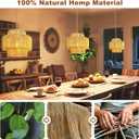 Maliralt Hanging Lamps Rattan Pendant Light - 16.4ft Plug in Cord Hanging Light Fixture Plug Into Wall Outlet Pendant Lighting with On Off Switch for Bedroom Living (Lantern Shade)