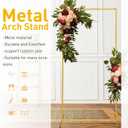 Metal Wedding Arch Backdrop Stand 6.6x3.3 FT Gold Square Balloon Arch Frame for Wedding, Birthday Party, Baby Shower Ceremony Decoration