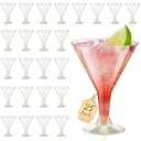 CALBODE 25Pcs Gold Glitter Plastic Martini Glasses 6oz Disposable Martini Glasses Bulk for Thanksgiving Party Wine, Desserts, Appetizers and Christmas All Events