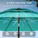10ft Patio Umbrella, 3 Tier Outdoor Market Table Umbrellas with 8 Fiberglass Ribs and Push Button Tilt, Windproof, Vented Canopy, UV Protection for Deck, Pool, Backyard