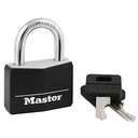 Master Lock Black Covered Aluminum Padlock, Gym Locker Lock with Key for Indoor or Outdoor Use with Vinyl Weather Resistant Cover, 141D pack of 4