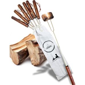 Smores Sticks For Fire Pit [Set Of 7] - Marshmallow Roasting Sticks For Campfire, Classic Smore Sticks - Hot Dog Sticks For Campfire - SUMPRI Campfire Sticks