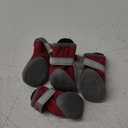 QUMY Dog Shoes for Small Dog, Puppy Dog Boots & Paw Protectors for Winter, Summer Hot Pavement, Waterproof in Rainy Weather, Outdoor Walking, Indoor Hard floors Skid-Resistant Soles Red Size 4