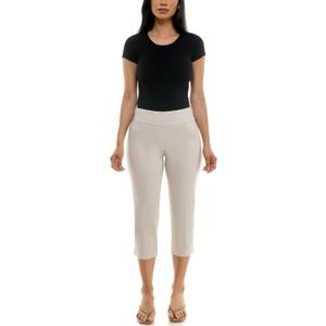 Zac & Rachel Women's Pull-on Slim Leg Crop Pant (Beige, XXXL)