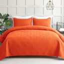 Whale Flotilla Elegant Extra Soft Quilt Set Twin Size, 2-Piece Lightweight Modern Geometric XL Twin Quilt Bedding Sets Bedspread Coverlet for All Seasons, Burnt Orange (Twin(68"x88"))