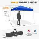 EAGLE PEAK 10x10 Slant Leg Pop Up Canopy Tent, Blue