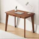 Writing Computer Desk Office Desk Computer Table Study Writing Desk with 1 Drawer for Home Office Modern Furniture (Walnut 80CM)