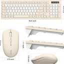 Silent Wireless Keyboard and Mouse Combo, Full-Sized Wireless Keyboard and Adjustable DPI Mouse, 2.4GHz USB Receiver, Keyboard and Mouse for PC, Windows, MAC, Desktop, Laptop(Latte-Color B)