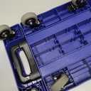 Folding Hand Truck, 500 LB Heavy Duty Luggage Cart, Utility Dolly Platform Cart with 6 Wheels & 2 Elastic Ropes for Luggage, Travel, Moving, Shopping, Office Use, Blue