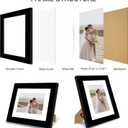 Hongkee 6x8 Picture Frame Set of 4, Made of Real Glass and Black Frame - Display Picture 4x6 with Mat or 6x8 Without Mat, 6 by 8 Photo for Wall or Tabletop