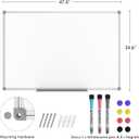 Lockways White Board Dry Erase Board 48 x 36 Inch, Magnetic Whiteboard 4 x 3, Silver Aluminium Frame, Set Including 1 Detachable Aluminum Marker Tray, 3 Dry Erase Markers, 8 Magnets
