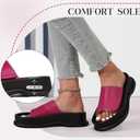 Putu Women's Platform Slide Sandals Open Toe Sandals Comfort Slides Slip On Hot Pink Size 8