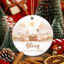 4 x Holy Family Ornament with Baby Jesus, Mary & Joseph, Glory to The Newborn King Nativity Ornament  Christian Religious Christmas Tree Decoration  Faith Decor for Believers, Church