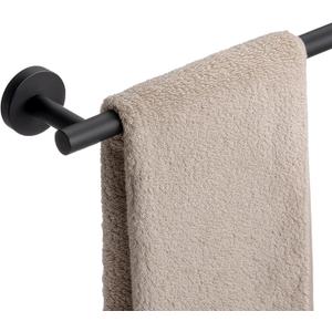 Bathroom Towel Bar, 24 Inch Towel Racks for Bathroom Wall Mounted, Heavy Duty Bathroom Towel Holder Organizer, Stainless Steel Home Towel Rod, Matte Black