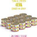 Weruva BFF Minced Natural Wet Cat Food, Tuna and Chicken 4 Eva in Gravy, 5.5oz Can, Pack of 24 (EXP 12/31/28)