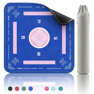 2F22E Mahjong Mat - Non-Slip Noise Reduction Gaming Mat 32.4x32.4 Inch for Mahjong/Poker/Board Games/Card Games/Dominoes (Blue)