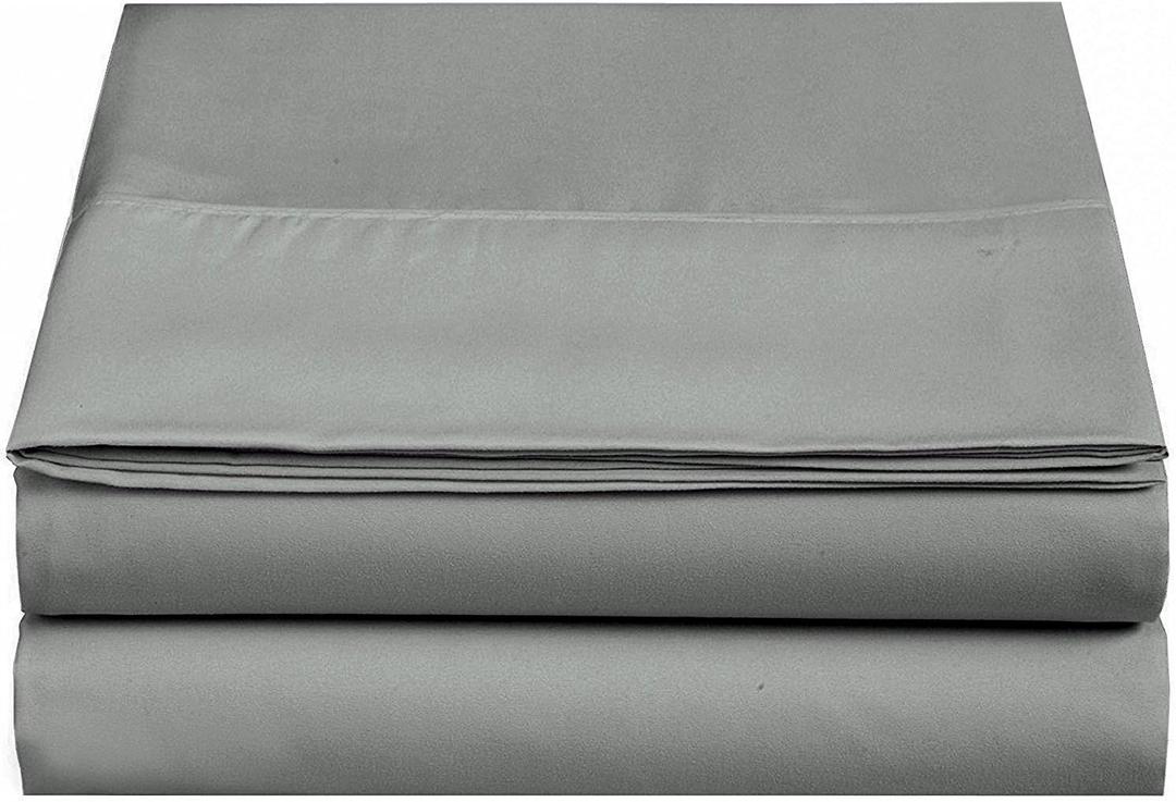 4U'LIFE Single Flat Bed Sheet, Ultra Soft & Comfortable Double Burshed Micrifiber, (Gray,Twin)