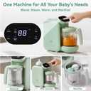 Chefhandy Baby Food Maker with Stainless Steel Steam Basket | 5-in-1 Baby Food Processor, Steamer & Blender for Homemade Baby Food, BPA-Free, 6 Reusable Pouches, Ideal for Newborns & Infants, Green