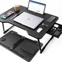 Lap Desk for Adults - Portable Foldable Bed Desk Tray Table Laptop Stand with Storage Drawer/Cup Holder,for Working Reading Writing Eating,Watching Movies for Bed Sofa Couch Floor