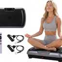 Vibration Plate Exercise Machine, Vibrating Plate for Lymphatic Drainage Weight Loss, Full Body Shake Plate with Resistance Bands, Vibration Board for Wellness Home Gyms Workout Gifts (Black)