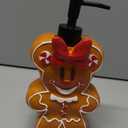 Jay Franco Disney Minnie Mouse Gingerbread Soap Dispenser - Christmas & Holiday Season Bathroom Accessory - Brown Resin Lotion Pump