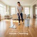 Mop and Bucket Set, Floor Mop and Bucket with Wringer Set, Wet and Dry Mop for Hardwood Floors, Vinyl, Tile, Baseboards and Walls (4 Washable Microfiber Pads Included)