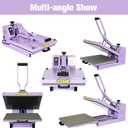 Heat Press 15x15 inch Industrial Quality Sublimation Heat Press, Slide Out Heat Transfer Machine for T-Shirt, Purple