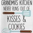 Grandma Gifts Kitchen Towels, Grandma Gifts for Mothers Day Hand Towels, GrandmasKitchen Kiss Cookies DishTowels Dishcloths Tea Towels for Kitchen, GrandmotherGiftsKitchen Decor, 16x24in