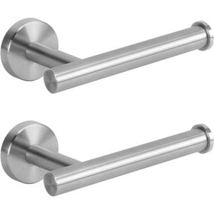 NearMoon Bathroom Toilet Paper Holder, Premium SUS304 Stainless Steel Rustproof Wall Mounted Toilet Roll Holder for Bathroom, Kitchen (2 Pack, Brushed Nickel)