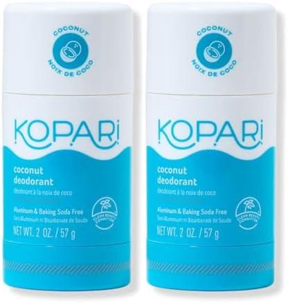 Kopari Aluminum Free Coconut Deodorant, Non Toxic & Clean Plant-Based, No Aluminum, Parabens or Baking Soda, Long Lasting Protection, Original 1 Pack