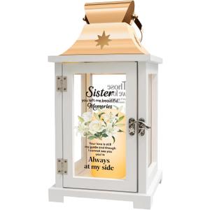 Memorial Gift for Loss of Sister Memorial Lantern Sympathy, Remembrance,Bereavement Gifts for Loss of Sister with LED Candle