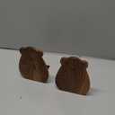 Muso Wood Bookends for Shelves, Decorative Book Ends for Children, Non-Skip Wooden Bookends for Office/Home/School (Walnut 1 Pair)