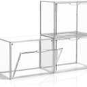 Purse Organizer for Closet, 3 Pack Handbag Storage Organizer, Clear Acrylic Display Case for Collectibles, Stackable Bag Organizer with Magnetic Door for Wallet, Clutch, Figure, Toys