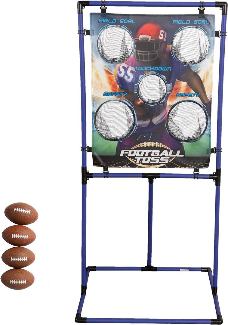 Sport Squad Target Toss Game Set - Choose Either Football Toss or Baseball Toss - Portable Indoor or Outdoor Design for Cookouts, Tailgates, or Backyard Fun - Includes 4 Balls - Easy Assembly, Multi