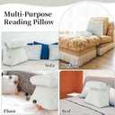 Adjustable Bed Wedge Reading Pillow with Pocket,White, 60CM