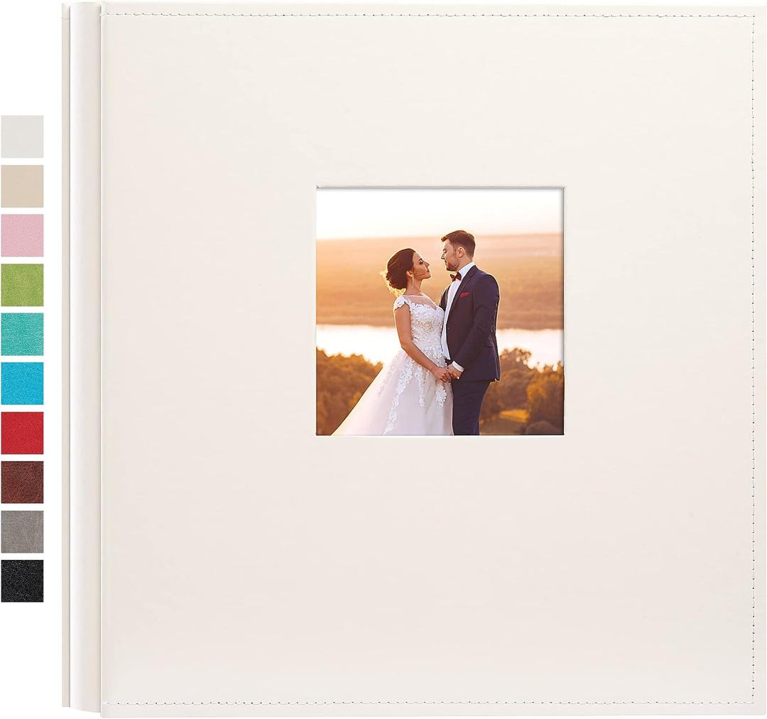 potricher Photo Album 4x6 1000 Photos Leather Cover Large Capacity Picture Albums with 1000 Horizontal and Vertical Pockets for Family Wedding Anniversary and Baby (White)