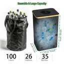 Recycling Bin for Kitchen Indoor Home, Large 26 Gallon 100L Recycle Bin with Lid Removeable Reusable Inner Bag Bottle Can Glass Waste Plastice Stickers,Black