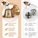 FOLKSMATE Leather Dog Door Bells for Potty Training, Big Brass Puppy Dog Door Bells Extra Loud for Dogs Training, Housebreaking, Door Knob, Dog Bell to Ring to Go Outside Puppy Pet Supplies Leather,, One Dog Bell, Brown/Leather