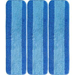 VanDuck Microfiber Cleaning Pads Compatible with Bona Mop (3 Pack) - Microfiber Mop Pads for Hardwood Floor for 18 Inch (Blue)