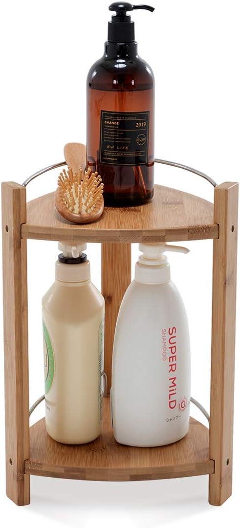 Bamboo Two-Tier Storage Rack, Storage Organizer for Kitchen, Bathroom, Office, and Home Use