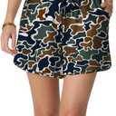 IWOLLENCE Women's Checkered Shorts Elastic Waist with Drawstring Plaid Short Pants Beach Summer with Pockets (Blue, M)