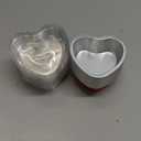 Valentine Aluminum Foil Cake Pan Heart Shaped Cupcake Cup with Lids 100 ml/ 3.4 ounces Disposable Mini Cupcake Cup Flan Baking Cups Pan with Lid for Mother's Day Christmas Birthday (20, Red)