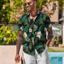 COOFANDY Men's Button Down Shirts Stain Shield Dress Shirts Short Sleeve Summer Business Casual Shirts (Blue, M)