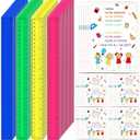 36 Pcs Back to School Student Gifts Plastic Rulers with 36 Pcs Inspirational Cards from Teacher, Flexible Assorted Color Ruler with Centimeters and Inches for Students Supplies (36)