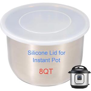 Silicone Lid for Instant Pot 8QT (10.23IN), Premium Silicone Cover Accessories Fits Instant Pot 8 Quart, Reusable Lid Replacement for Instantpot Inner Pot, Bowl and Microwave Cover for Food