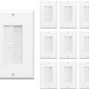 VCE Brush Wall Plate 10-Pack, Cable Pass Through Insert for Wires, Single Gang Cable Access Strap, Wall Socket for HDTV, HDMI, Home Theater Systems, White